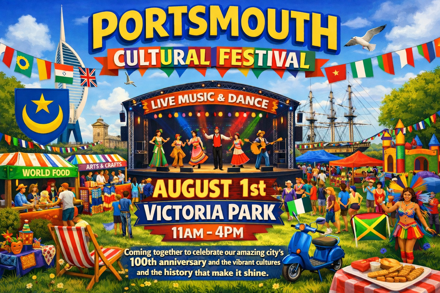 Portsmouth Multicultural Festival Crowd and Stage